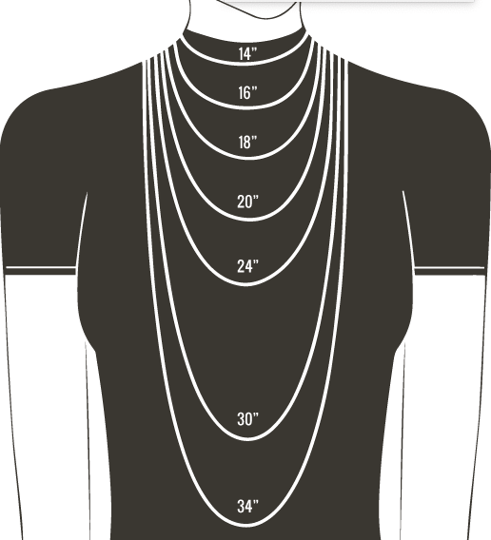 Divine Venus Jewelry Necklace Length Chart